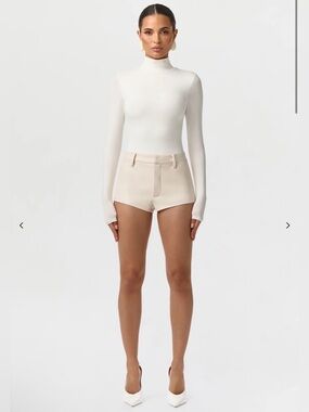 Women’s Vegan leather shorts - off white/ bone